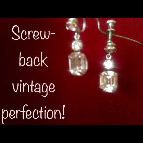 Vintage rhinestone drop earrings - Picture 1 of 3